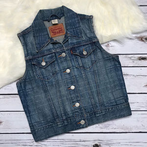Levi Strauss Red Tab Denim Trucker Vest